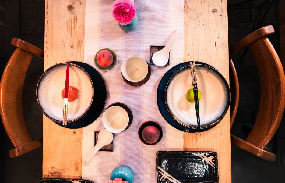 Vaisselle japonaise pour manger.